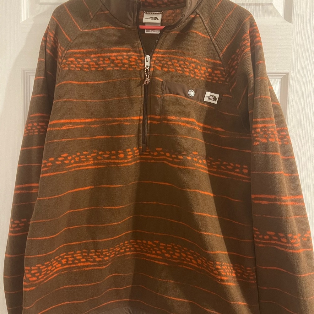 The North Face Brown and Orange Pullover